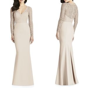 3014 NEW DESSY Collection CAMEO Scalloped LACE Bodice & Crepe TRUMPET GOWN 14